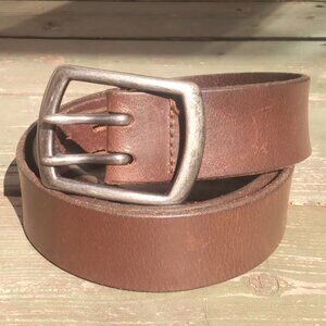 Vintage Old Navy Double Notch Unisex Real Leather Belt  - LG